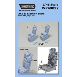 Wolfpack WP48092, ACE II Ejection seat for F-16 (2 pcs) , SCALE 1/48