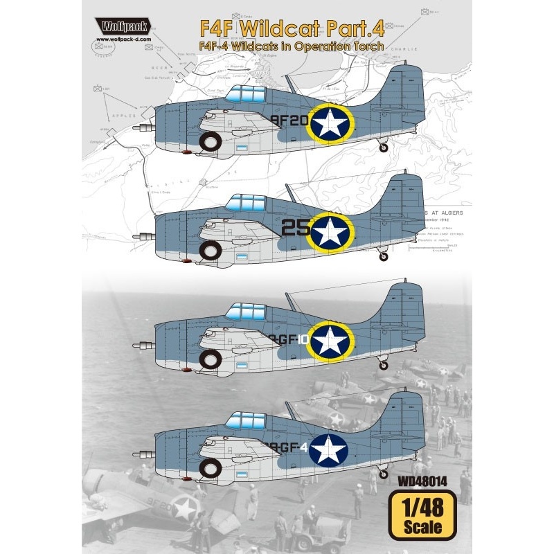 Wolfpack WD48014,F4F Wildcat Part.4 - (DECALS SET), SCALE 1/48