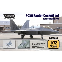 Wolfpack WP72036, F-22A Raptor Cockpit set (for Academy 1/72), SCALE 1/72