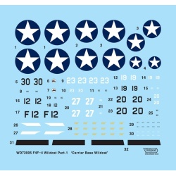 Wolfpack WD72004, F4F-4 Wildcat Part.1 'Carrier Base Wil(DECALS SET) ,SCALE 1/72
