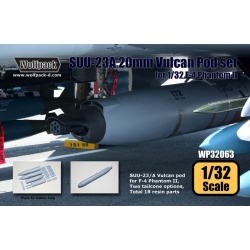 Wolfpack WP32063, SUU-23/A 20mm Vulcan Pod set for F-4 Phantom II-2pc,SCALE 1/32