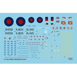 Wolfpack WD14401, Avro 698 Vulcan Part.1 (DECALS SET) ,SCALE 1/144