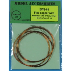 Fine copper wires 0.13 mm / 0.15 mm / 0.18 mm, EWS-01, Eureka XXL