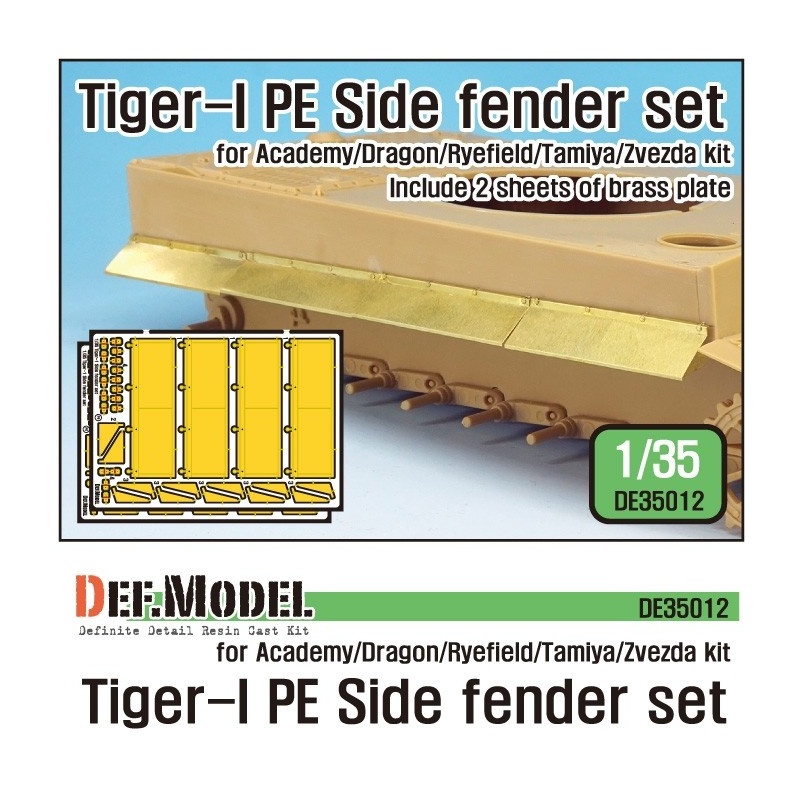 DEF.MODEL, DE35012, German Tiger-I Tank Side fender set (for 1/35 Tiger-I , 1:35