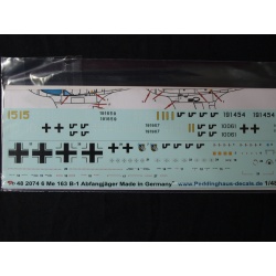 Peddinghaus-Decals 1/48, 2074 - Markings for 6 Me 163 rocket fighters