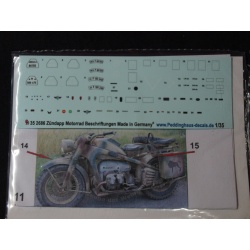 Peddinghaus 1/35, 2686 - Decals for Zundapp Motorcycle
