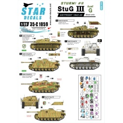 Star Decals,35-C1059,Decal: StuG III Ausf G.Mixed units on the Ostfront 1943-45.