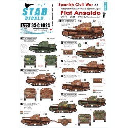 Star Decals 35-C1024, Decals for Spanish Civil War 4. Fiat Ansaldo 35, 1:35