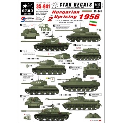 Star Decals, 35-941,Decal for Hungarian Uprising 1956 set 2. T-34-85, SU-76M&others