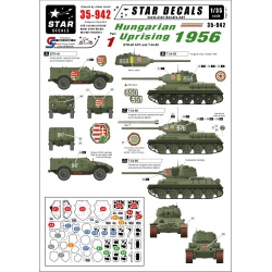 Star Decals, 35-942,Decal for Hungarian Uprising 1956 set 1.T-34-85, BTR-40 APC