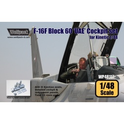 Wolfpack WP48117, F-16F Block 60 'UAE' Cockpit set (for Kinetic 1/48), SCALE 1/48