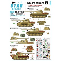 Star Decals, 35-C1158 Panther Ausf G of the 12.SS-HJ in 1944. , SCALE 1/35