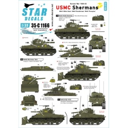 Star Decals, 35-C1166 USMC Shermans - Korean War 1950-53 , SCALE 1/35