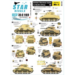 Star Decals, 35-C1169 British Sherman tanks in North Africa in 1942 , SCALE 1/35