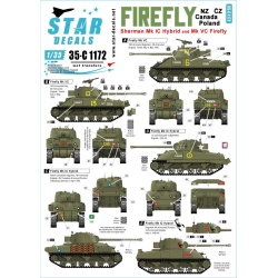 Star Decals, 35-C1172 Sherman Firefly New Zeal. Cz, Can. and Pol. , SCALE 1/35