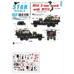 Star Decals, 35-C1176 Vietnam Gun Trucks  1.'The LIFER'. M54 5-ton, SCALE 1/35
