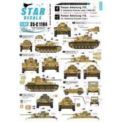 Star Decals, 35-C1184 Fall Blau and Stalingrad  2. Pz-Abt. 103 / 3., SCALE 1/35