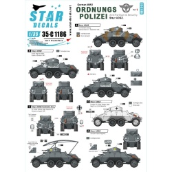 Star Decals, 35-C1186 Ordnungs Polize 1. Anti Partisan and Secur , SCALE 1/35