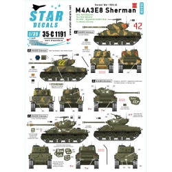 Star Decals, 35-C1191 M4A3E8 Sherman  3. Korean War 1950-53 , SCALE 1/35