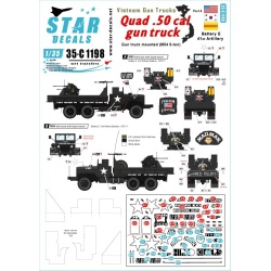 Star Decals, 35-C1198 Vietnam Gun Trucks  5.Quad .50 cal gun truck , SCALE 1/35