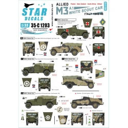 Star Decals, 35-C1203 Allied M3A1 White Scout Car. Italy 1943-45. , SCALE 1/35