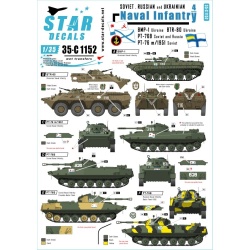 Star Decals, 35-C1152 Naval Infantry 4. PT-76, and BMP-1, BTR-80 U , SCALE 1/35