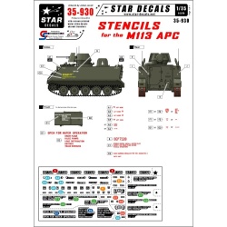 Star Decals, 35-930 Stencils for the M113 APC. Small white and yello, SCALE 1/35