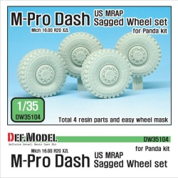DEF.MODEL, DM35104, US MRAP M-pro Dash Sagged Wheel set (for Panda 1/35), 1:35