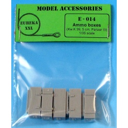 E-014 Wooden Ammo Boxes for 5 cm Kw.K.39 , Eureka XXL, 1/35