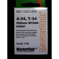 Resin Tracks for A-34, T-34 550mm M1940 Initial MC135016W MasterClub, 1/35