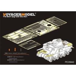 PE for WWII US M3A4 Lee Medium Tank basic（For TAKOM), 35842, VOYAGERMODEL
