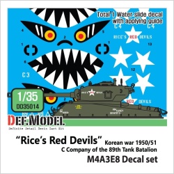 DEF.MODEL, DD35014, "Rice's Red Devils" decal set Korean war 1950/51 , 1:35