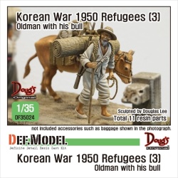 DEF.MODEL, DF35024, Refugees (3) Koera war 1950/51 Old man with his(2 FIG), 1:35