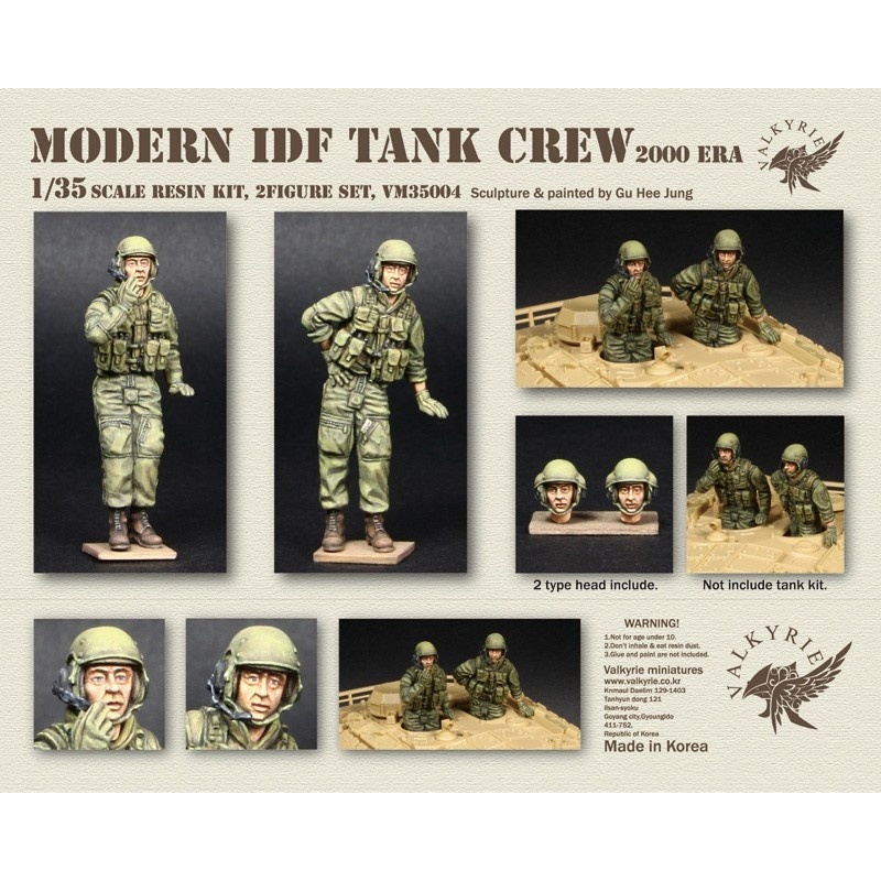 VALKYRIE MINIATURES, VM35004, Modern IDF Tank Crew - 2000 Era (2 Figures) in scale 1:35