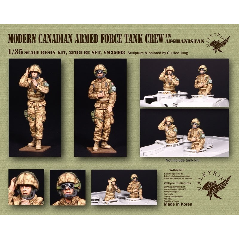 VALKYRIE MINIATURES, VM35005, Modern Canadian Armed Force Tank Crew in Afghanistan (2 Figures) in scale 1:35
