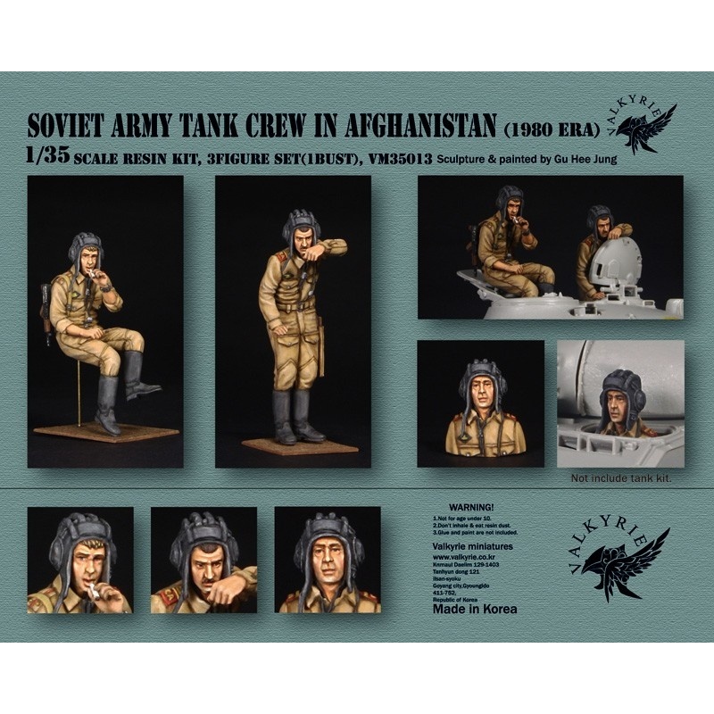 VALKYRIE MINIATURES, VM35013, Soviet Army Tank Crew in Afghanistan - 1980 Era (2 Figures and 1 Bust) in scale 1:35