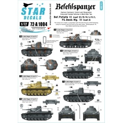 Star Decals 72-A1003, Kl.Bef.PzKpfw I, PzKpfw II and Beobachtungspanzer II, 1/72
