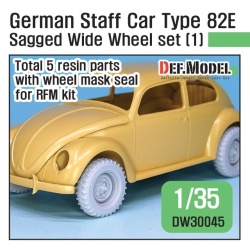 DEF.MODEL, WWII German staff car Type 82E Wide Wheel set (1) (for RFM 1/35), DW30045, 1:35