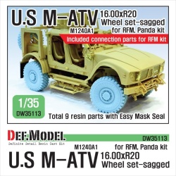 DEF.MODEL, US M1240A1 M-ATV Sagged Wheel set (for RFM, Panda 1/35), DW35113, 1:35