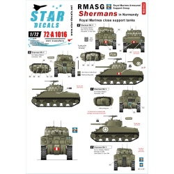 Star Decals 72-A1016, RMASG Shermans in Normandy. Sherman Mk V, 1/72