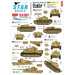 Star Decals 72-A1021 German tanks in Italy SET NO 1. Sicilly 1943. Tiger I Early,1/72