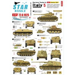 Star Decals 72-A1025, German tanks in Italy SET NO 5, Battle for Cassino 1944, 1/72