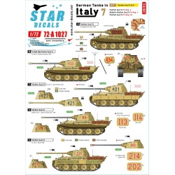 Star Decals 72-A1027, German tanks in Italy SET NO 7, Panther A, Panther G, 1/72