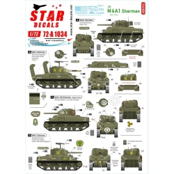 Star Decals 72-A1034, US M4A1 Sherman. 75th-D-Day-Special.Normandy and France in 1944, 1/72