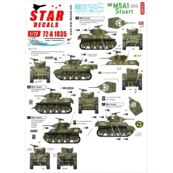 Star Decals 72-A1035, US M5A1 Stuart. 75th-D-Day-Special.Normandy and France in 1944, 1/72