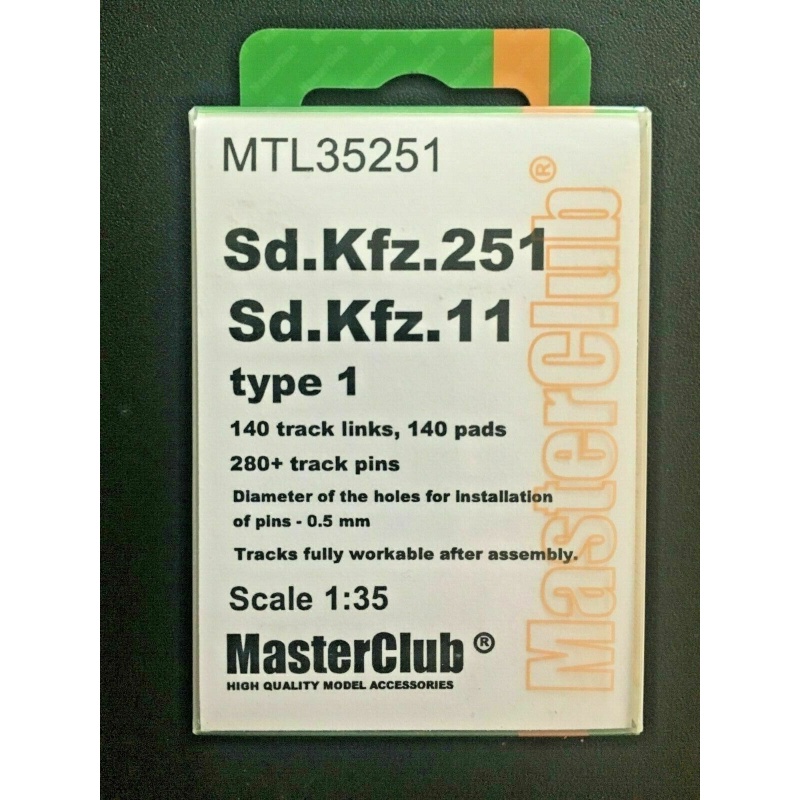 Masterclub , MTL 35251 METAL TRACKS FOR SdKfz 251 / SdKfz 11 type 1, SCALE:1/35