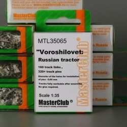 MASTERCLUB, MTL35064, METAL TRACKS for "Komintern" Russian tractor, 1:35