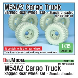 DEF. MODEL DW35116, US M54A2 Cargo Truck Sagged Rear Wheel set- Standard , 1:35