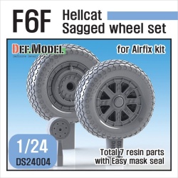 DEF. MODEL DS24004 , F6F Hellcat Wheel set (for Airfix 1/24) , SCALE 1:24