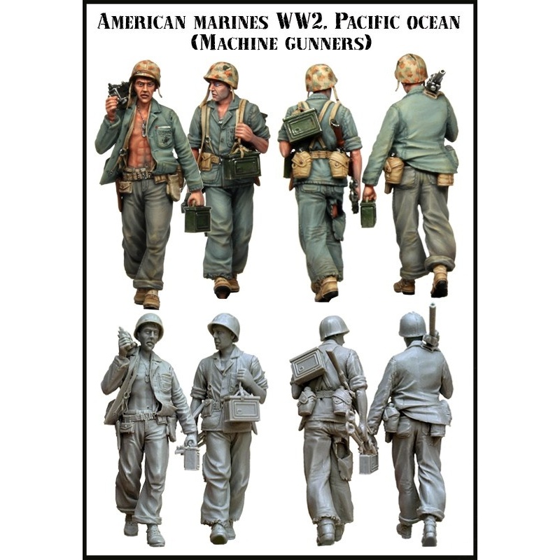 Evolution Miniatures 35041, American Marines WW2 Pacifik Ocean (Machine Gunners), SCALE 1:35